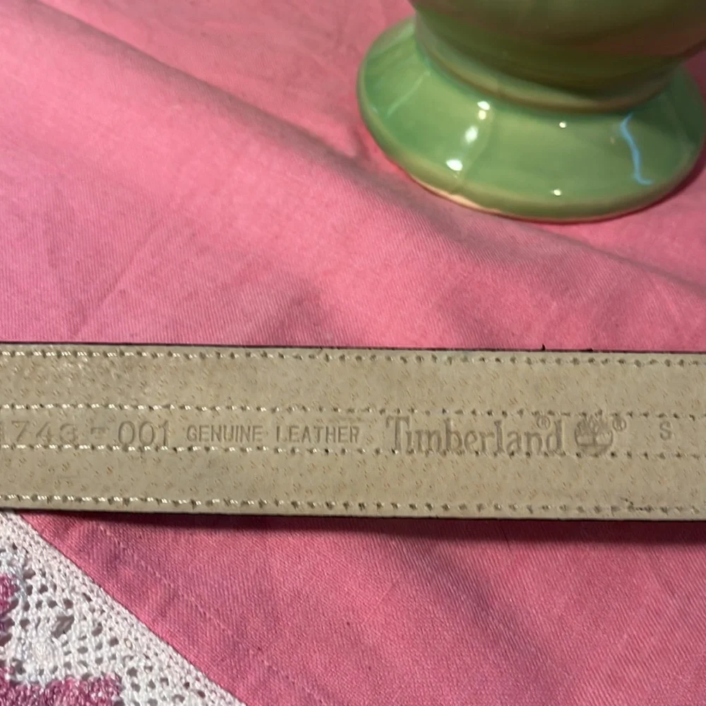 Timberland Black Leather Belt Grey Fabric Tree Logo 1743-001
